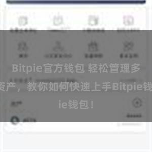 Bitpie官方钱包 轻松管理多链资产，教你如何快速上手Bitpie钱包！