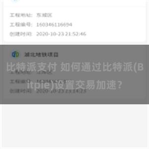 比特派支付 如何通过比特派(Bitpie)设置交易加速？