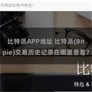 比特派APP地址 比特派(Bitpie)交易历史记录在哪里查看？