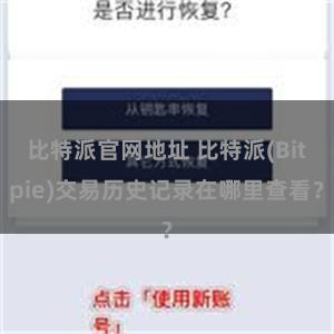 比特派官网地址 比特派(Bitpie)交易历史记录在哪里查看？