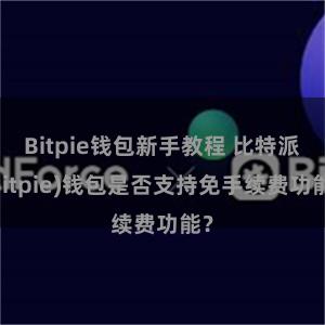 Bitpie钱包新手教程 比特派(Bitpie)钱包是否支持免手续费功能？