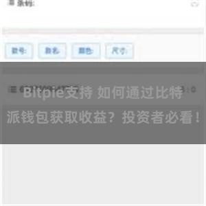 Bitpie支持 如何通过比特派钱包获取收益？投资者必看！